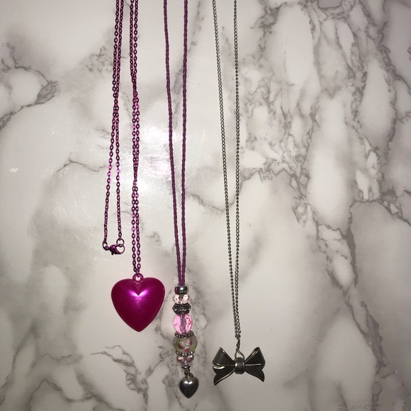 Pretty In Pink 3 Piece Pink Necklace Set - Picture 2 of 3